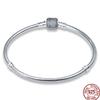 925 Silver 17-20CM Heart Pave Zirconia Original Bracelets Infinity Bracelet Fit DIY Charms Bead Birthday Jewelry Gifts Hot Sale