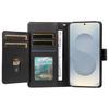 For Samsung Galaxy S25 Edge Case with Multi-Card Holder and Strap PU Leather Phone Cover Stand