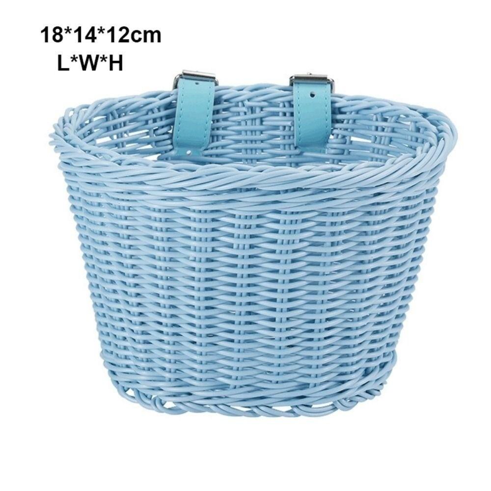 10 Colors Kids Bike Basket Rattan Wicker Retro Woven Bicycle Basket Bicycle Accessories