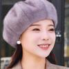 Women Winter Fashion  Imitation Mink Hair Mother Hat Whole Mink Imitation Fur Hat Casual Warm Beret Tide