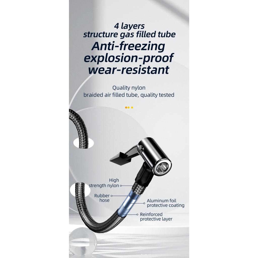 Portable Car Pump Tire Inflator Portable Inflatable Pump Bicycle Motorcycle Mini Digital Display Car Pump