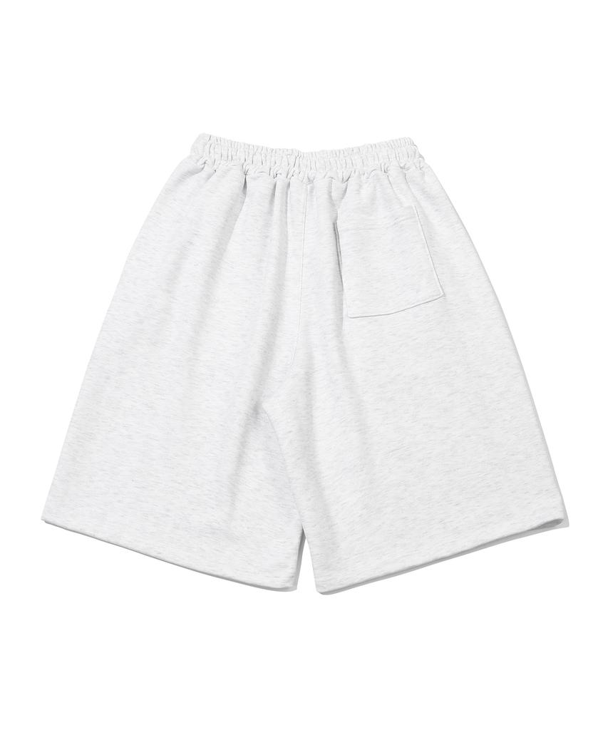 GNOK Curved Sweat Shorts [White Melange]