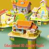 3D Стереоскопический Домик-Пазл DIY для Детей 3-6 лет - Образовательная Бумажная Поделка