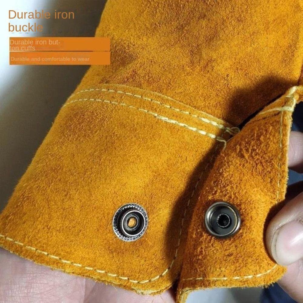 Non-stick Liner Leather Welding Work Sleeves Arm Protection Heat Flame Resistant Welding Arm Sleeve Wear-resistant Thickened
