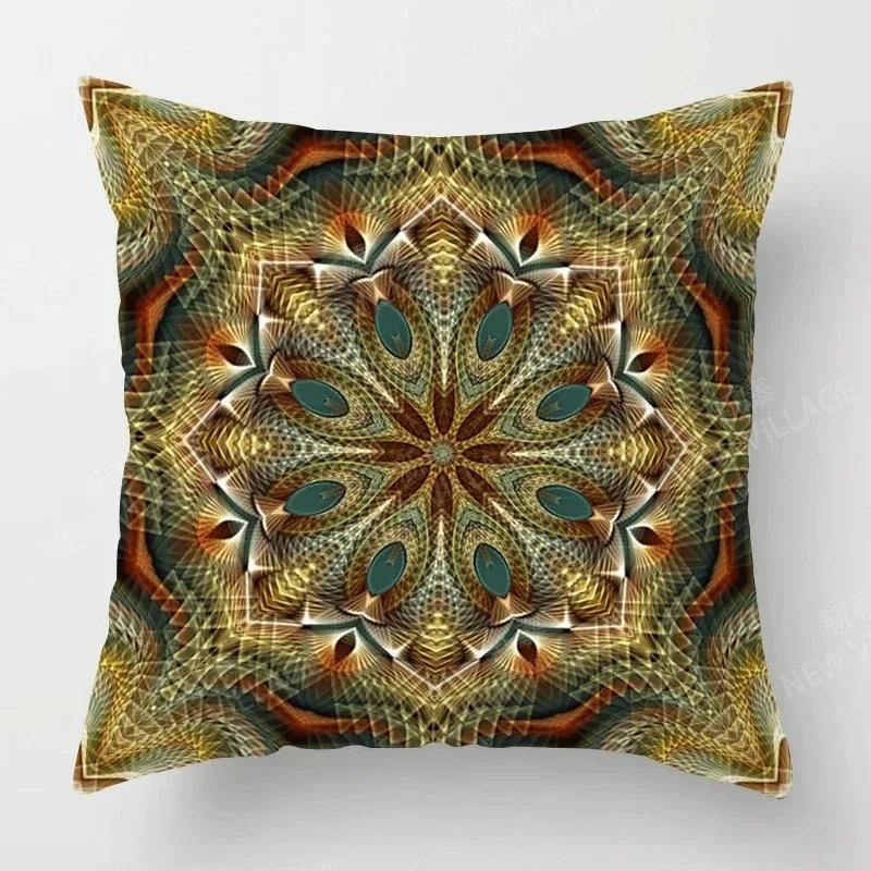 Bohemian patterns throw pillow cover with short plush print for living room sofa decoration cushion cover pillow covers