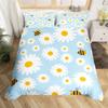 Пододеяльник с ромашками, ботанический цветочный комплект постельного белья из микрофибры с натуральным цветочным узором, одеяло, покрывало King для комнаты для мальчиков и девочек