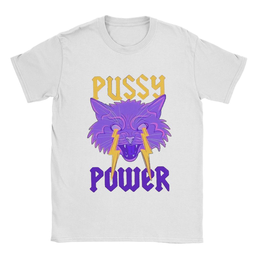 Casual T-Shirt Beach Pussy Power Trendy Cool T-Shirts Funny Cotton Tee Shirt for Men Aesthetic Printed Short Sleeve Top Tees