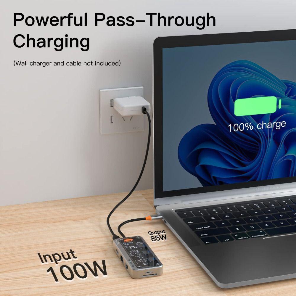 4K30Hz USB C Hub 10 in 1 Laptop Docking Station Compatible USB C Dock  Office Home