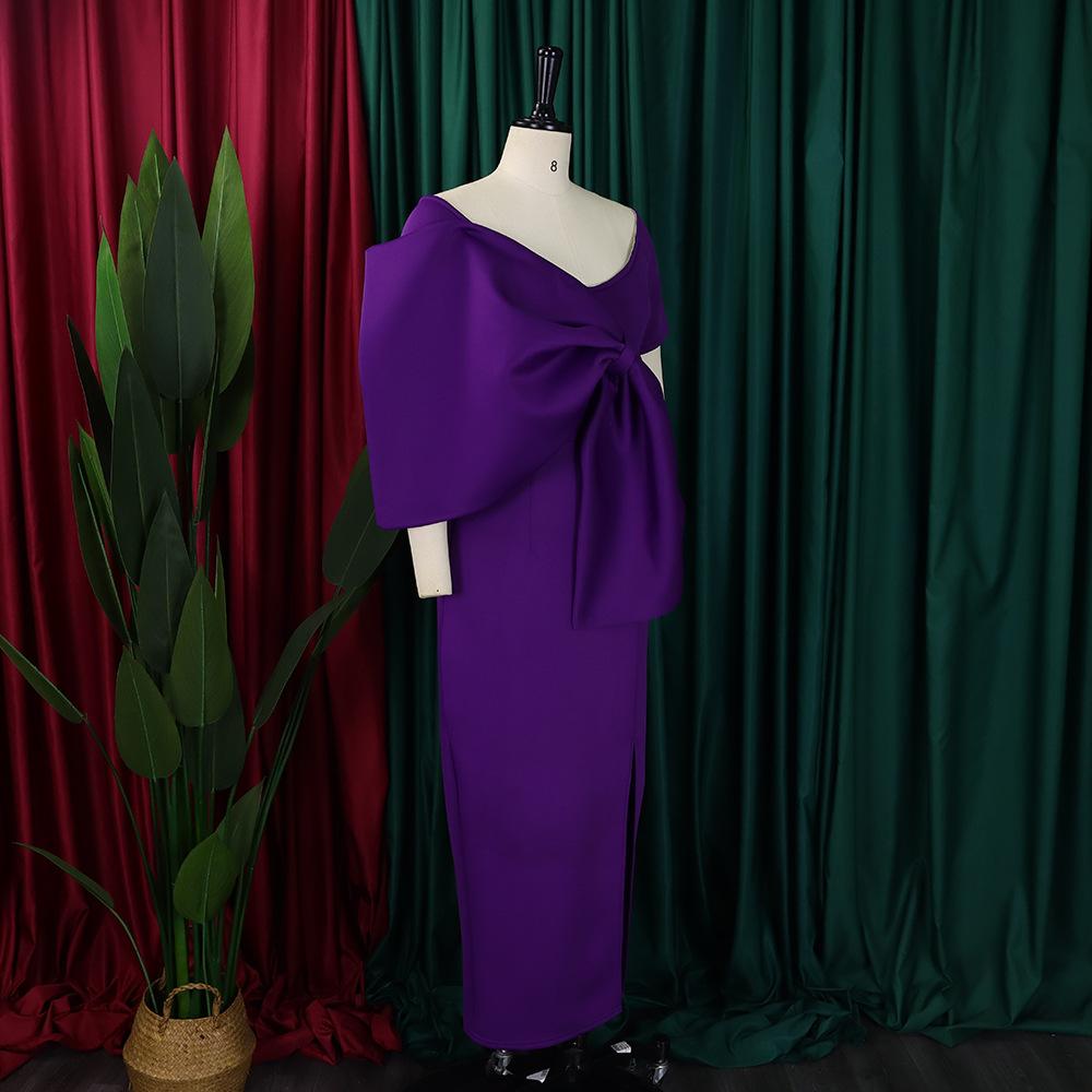 JKASHDK Women's Fashion Summer Spring Solid Color Print Short Sleeve V-Neck High Waist Cocktail & Evening Dresses