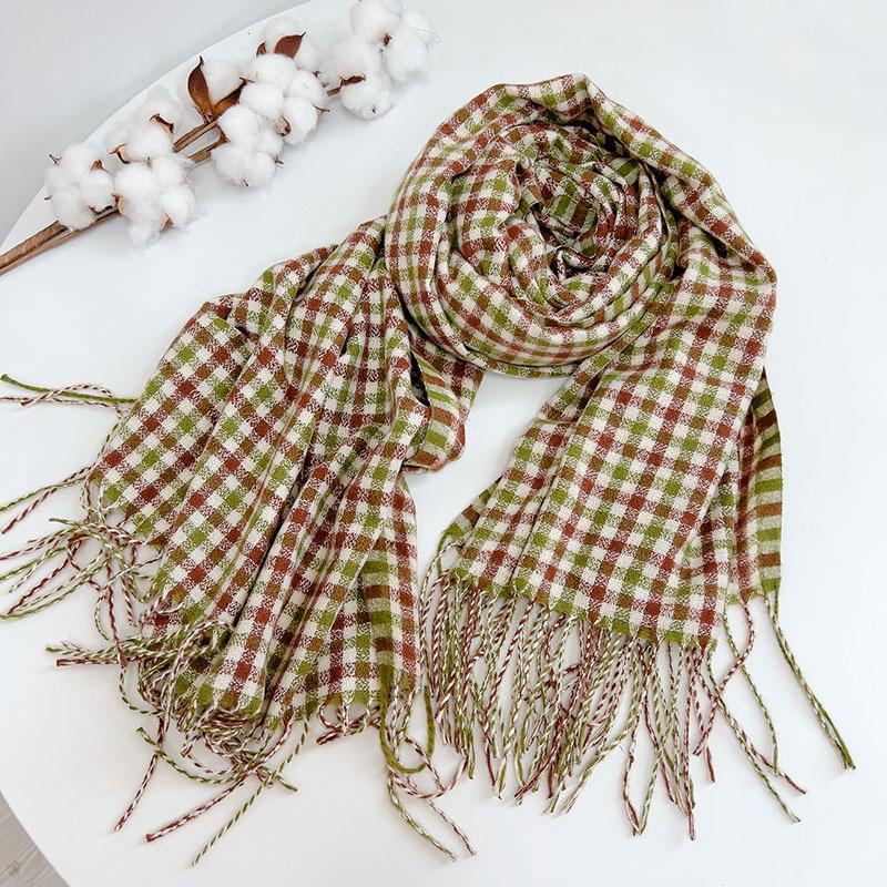 Thick Warm Winter Scarf Design Print Women Imitation Cashmere Pashmina Shawl Lady Wrap Tassel Scarf Knitted Men Foulard Blanket