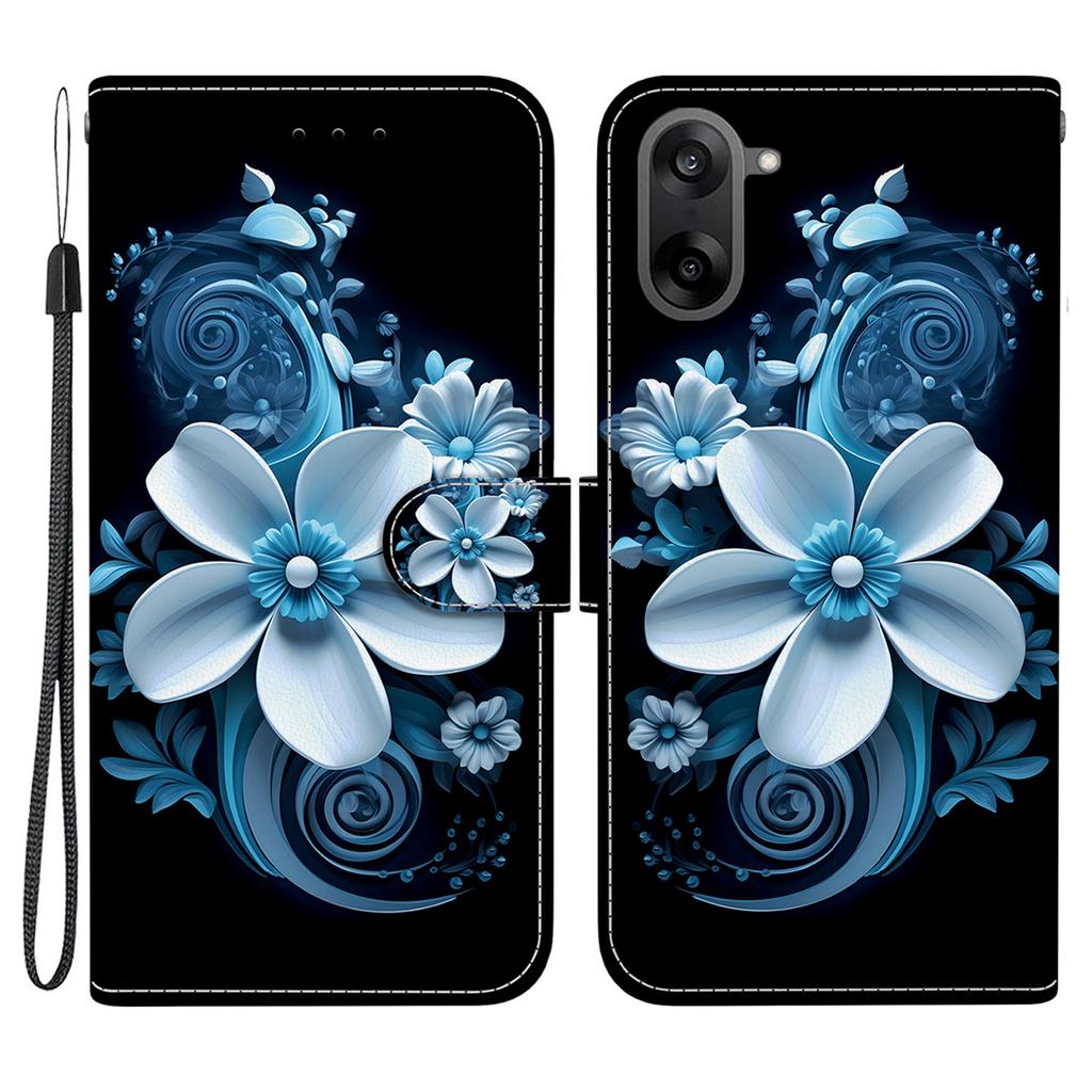 Для OnePlus Nord CE5 5G Чехол с принтом Кожаный откидной кошелек Чехол для телефона со шнурком