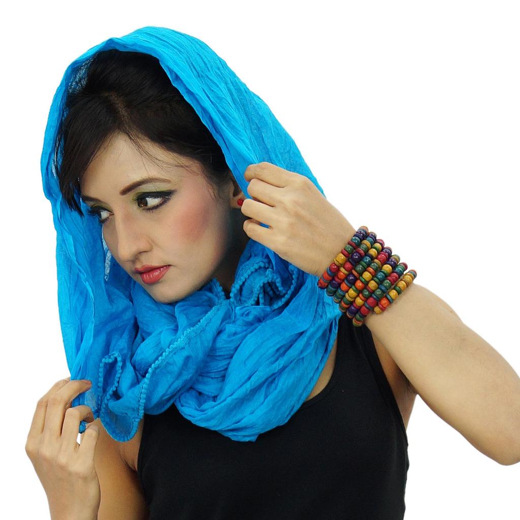 Long Cotton Voile Dupatta Stole Women Neck Wrap Indian Scarves Chunni