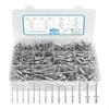 500Pcs Blind Rivets 3/32" 1/8" 5/32" 3/16" 1/4" SAE Open End Assorted Rivet Set for