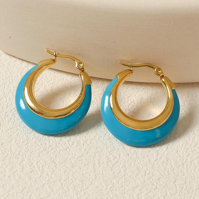 Ретро Эпоксидные Серьги-Кольца с Эмалью: Модный, Высококлассный и Универсальный