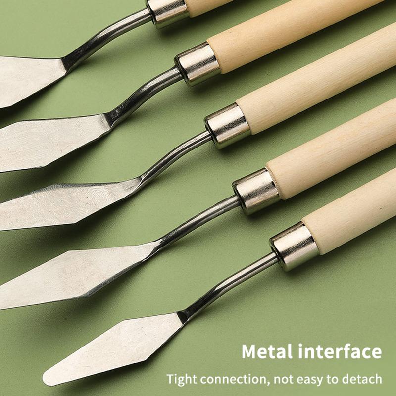 7 шт./компл., ножи для рисования маслом из нержавеющей стали, ремесла художника, шпатель, мастихин, картина маслом, нож для смешивания, скребок, художественные инструменты