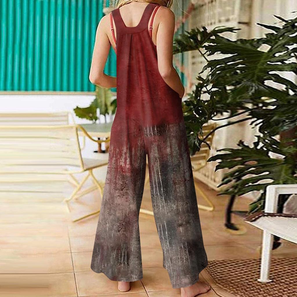 Женская мода ул.. Повседневный свободный ретро-комбинезон с подтяжками и принтом ко Дню Святого Патрика