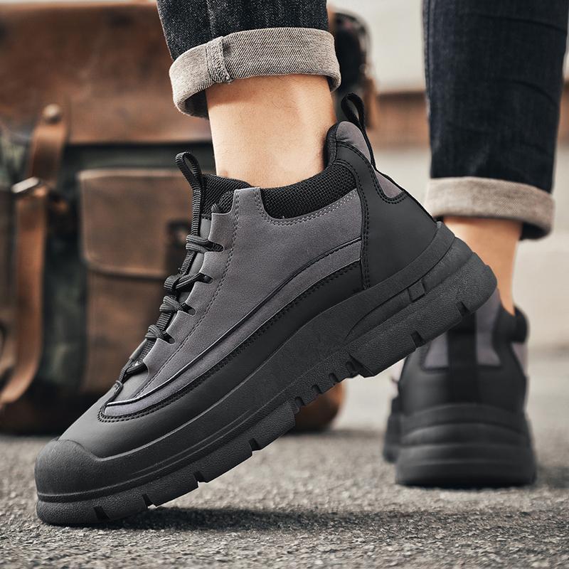 Зимние ботинки для мужчин, сохраняющие тепло, хлопковая обувь, походная обувь, плюшевые теплые высокие ботинки, мужские кроссовки