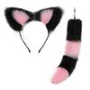 Cat Ears Headband and Faux Tail Keychain Elegant Cosplay Accessories Stylish Pendant for Handbag Backpack Decoration