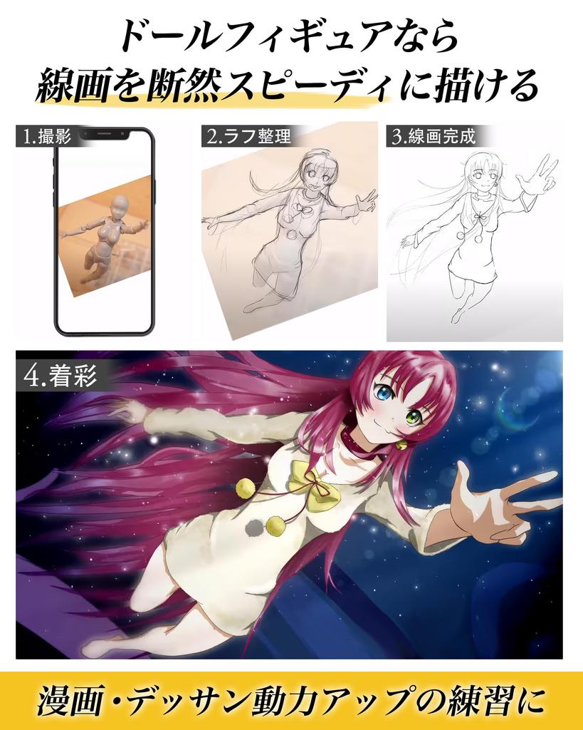 CHALAN Drawing Doll Figure with 30 Moveable Joints by Professional Manga Male and Female Model Doll with Manga Drawing Drawing Premium Sketch Base