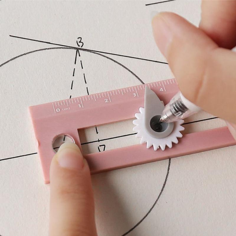 2в1 компас цветной многофункциональный инструмент для рисования кругов DIY инструмент для геометрического рисования линейка компаса для школы, офиса и дома