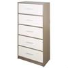 Commode - AKTIVE - 58x30x112 Cm - 5 Tiroirs - Bois MDF - Design Contemporain