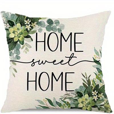 Home Decor Home Sweet Home & Floral Pattern Cushions Pattern Cushion Cover Suitable For Sofa Bedroom Car Pillow Cover