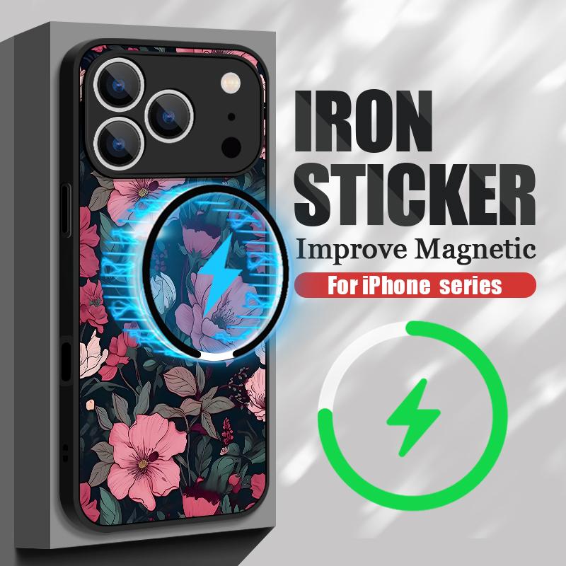 Чехол-бабочка с цветами для iPhone 17 Pro Max Чехол iPhone 16 Pro Max 15 14 13 16E 17E Магнитный для Magsafe Гибридный Матовый Чехол