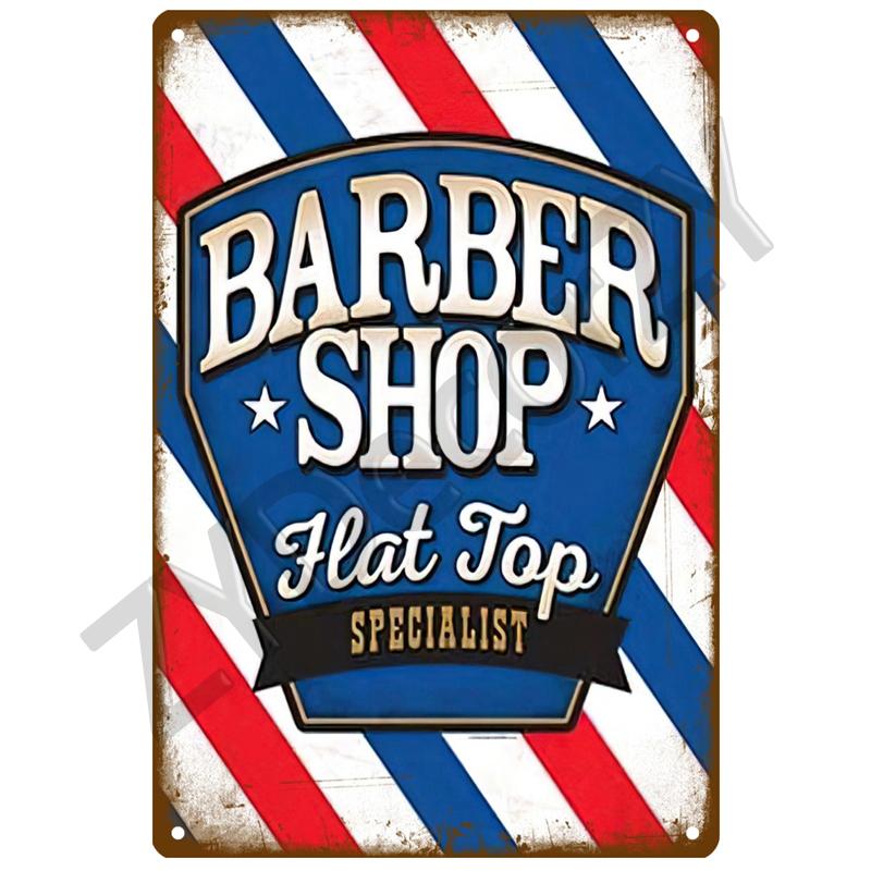 Винтажный домашний декор Жестяная вывеска Парикмахерская Металлическая вывеска Плакат Бар Паб Ретро-табличка Стрижка и бритье Борода Железные картины Художественные пластины