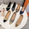 Тканая обувь весна и осень летящая тканая легкая с открытым мыском на плоской подошве с мягкой подошвой остроносые одинарные туфли женские