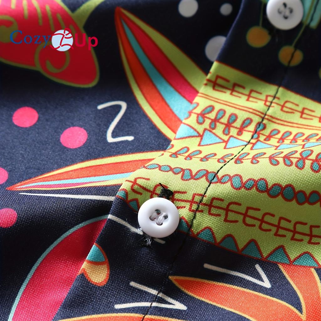 Гавайская рубашка с этническим узором джунглей, мужская повседневная рубашка с короткими рукавами и пуговицами с принтом по всей поверхности для летнего курорта