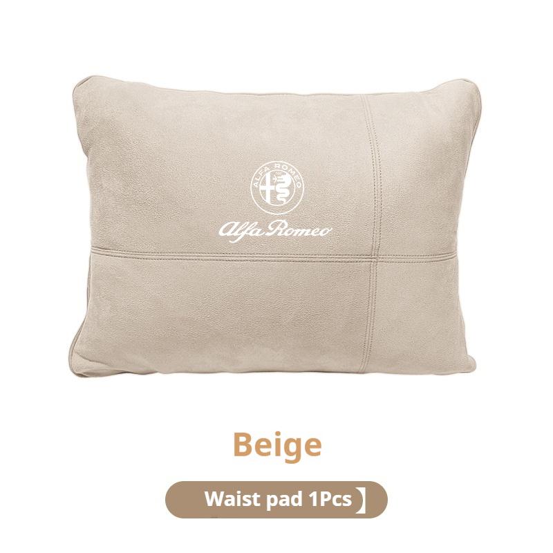 Car Suede Headrest Neck Support Alfa Romeo Giulia Tonale Stelvio Giulietta Mito Milano 147 156 159 166 Seat Waist Cushion Pillow