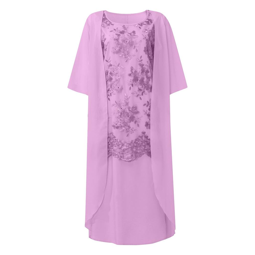 Women's Lace Print Cocktail Dress Festive Bridesmaid Wedding Midi Evening Dresses Sleeveless Vintage Tulle Cardigan