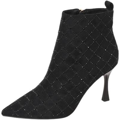 Женские осенние сапоги на каблуке, туфли на каблуке, роскошные брендовые женские туфли для стриптиза, винтажные сексуальные туфли со стразами на щиколотке 2024