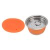 Stainless Steel Reusable Refillable Coffee Capsule Filter Cup with Tamper for Dolce GustoOrange