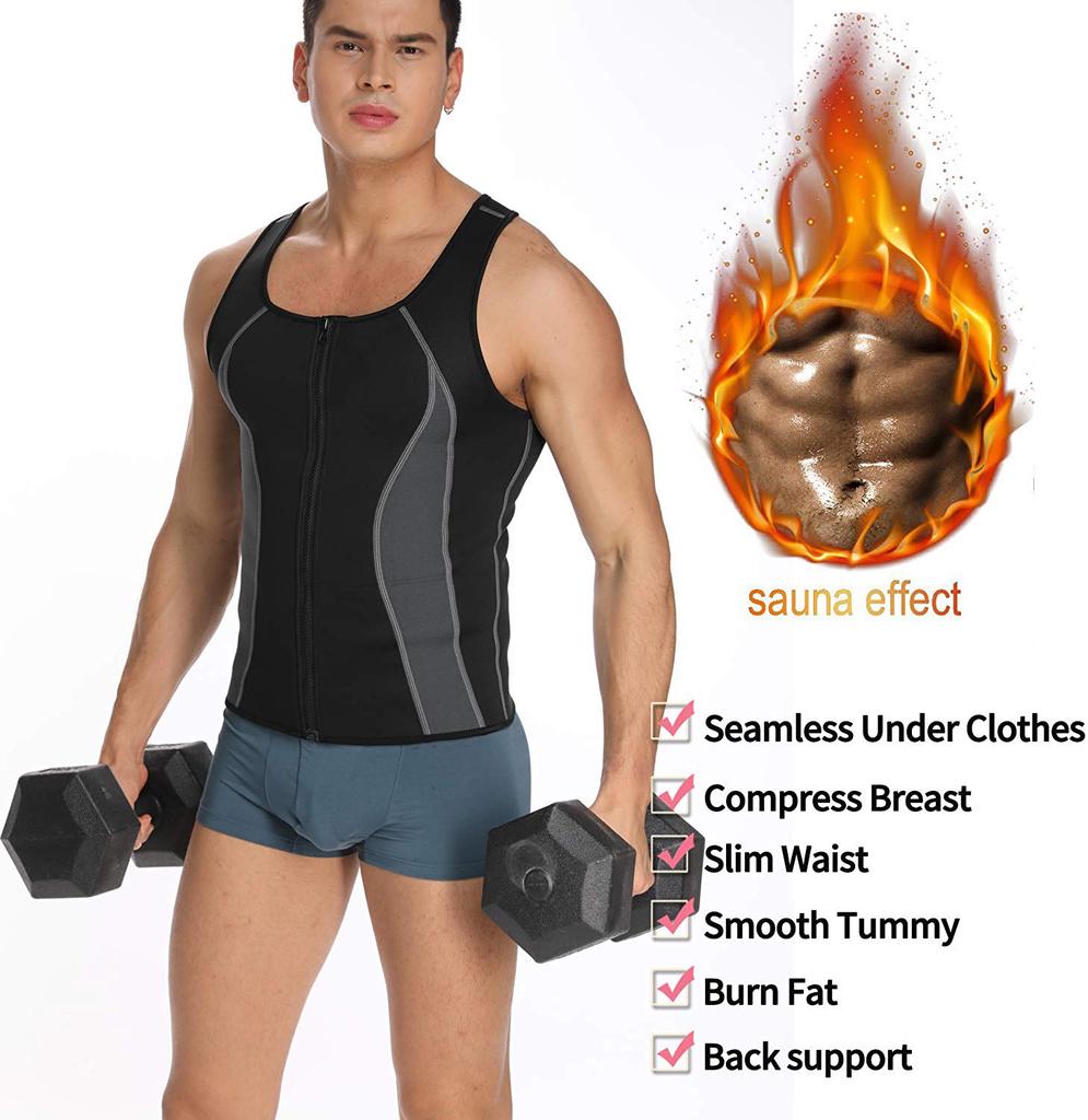 Мужской жилет для похудения в тренажерном зале и фитнесе, компрессионная рубашка для тела, формирователь мышц, майка, корректирующее белье для пота