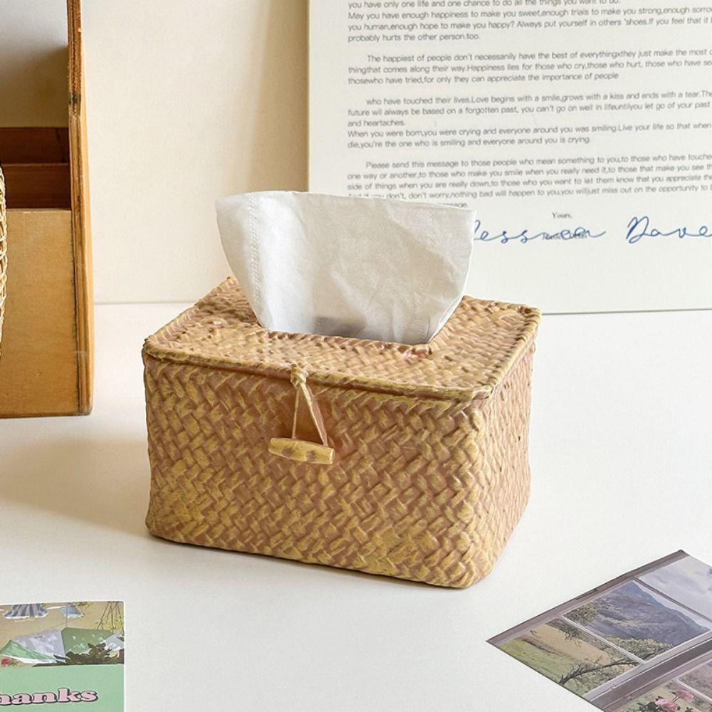 Декоративная имитация плетеной коробки для салфеток Винтажный диспенсер для туалетной бумаги Держатель для бумажных салфеток Ванная комната