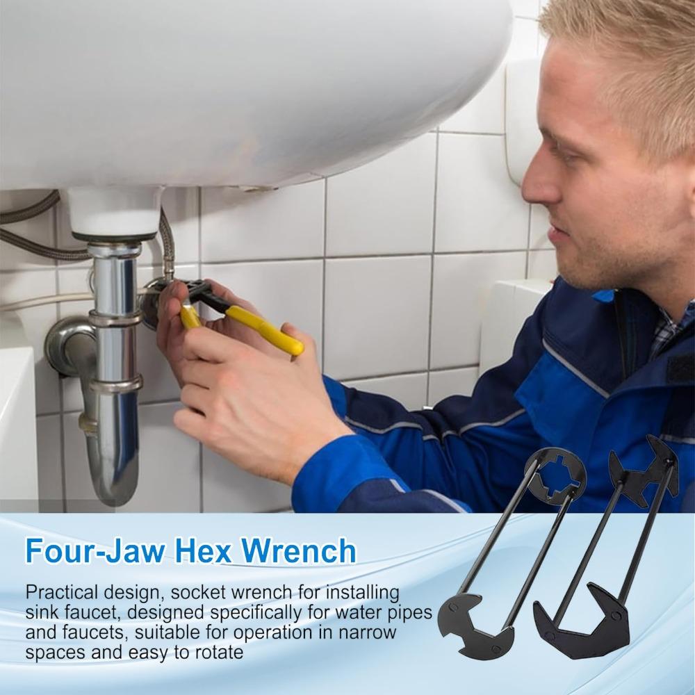 7 Sizes Sink Wrench Set Basin Wrench Carbon Steel Under Sink Wrench Plumbers Wrench  Tight Spaces