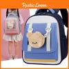 Preschooler Color Nylon Block Backpack With Cartoon Animal Pendant Bag Small