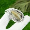 Natural Peanut Wood Jasper Gemstone Pendant 925 Sterling Silver For Girls