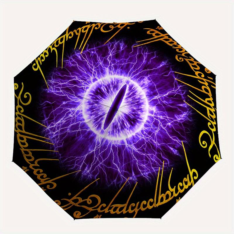 "Eye of Sauron: Lord of the Rings Inspired Fantasy Art Print"Umbrella, Portable 3 Fold Compact Umbrella for Men & Women, Valentine's Day Mot