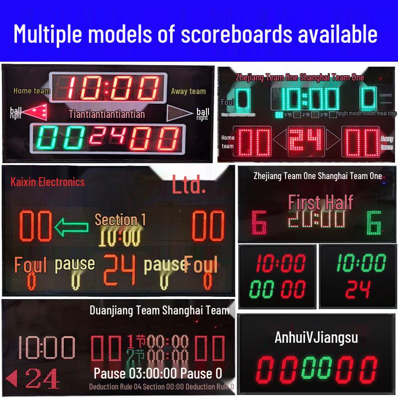Basketball Electronic Scoreboard with 24-Second Shot Clock