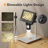 4,3-дюймовый ЖК-микроскоп с 8 светодиодами, профессиональный паяльный микроскоп, 1000-кратное увеличение, монетный микроскоп для ремонта электроники