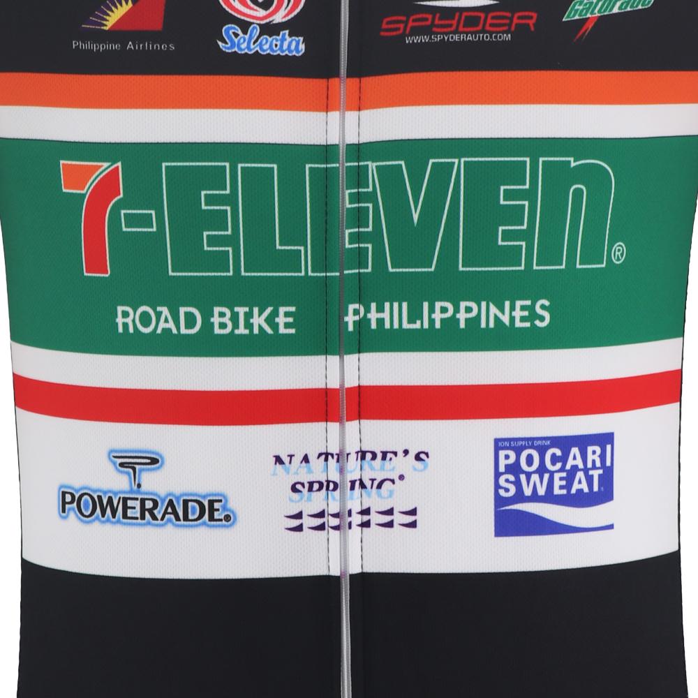 7-Eleven Cycling Jersey Set Short Sleeve Bib Shorts Dry Fit Lycra Unisex