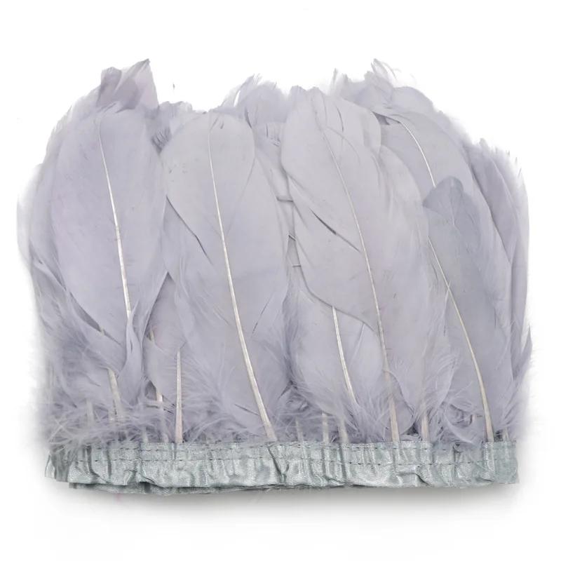 2M/Lot Real Geese Feather Fringe Ribbons Goose Feathers Trim Dyed for Dress Skirt Cloth Belt Decorative Clothing