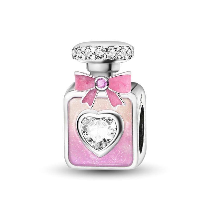 Медные подвески Циркон Красное Сердце Любви Шармы Бусины Подходят для Оригинальных Пан Браслетов Банглов Сделай Сам Изысканные Ювелирные Изделия Для Женщин