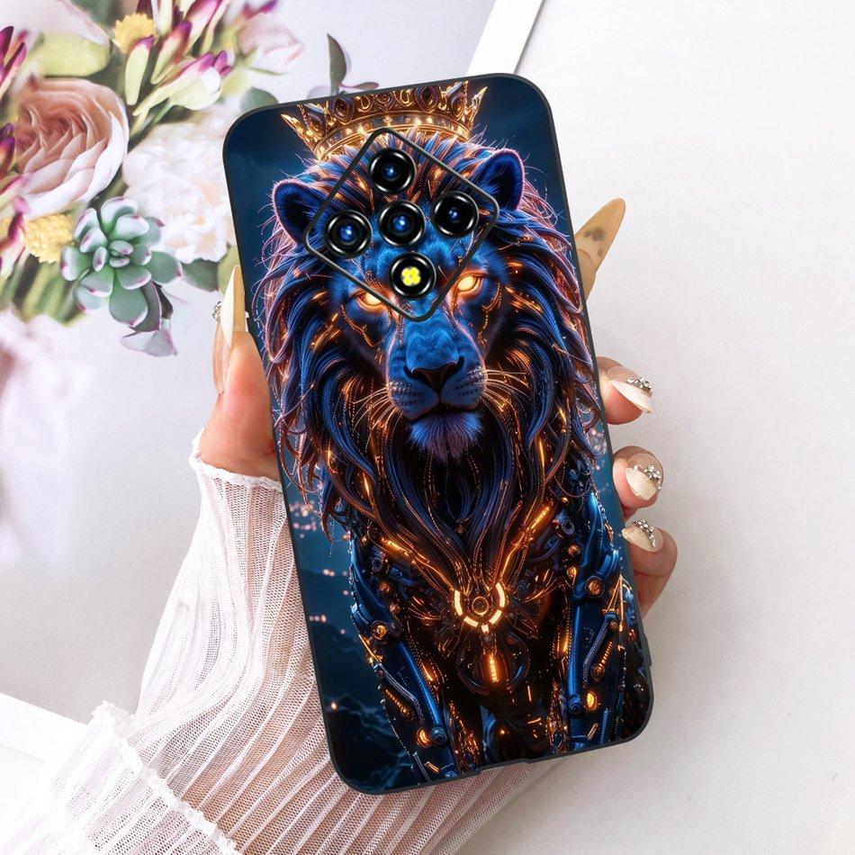 For Infinix Zero 8 8i X687 X687B Cool Dragon Tiger Pattern Phone Case For Infinix Zero8 Zero8i Black Silicone Soft Cases