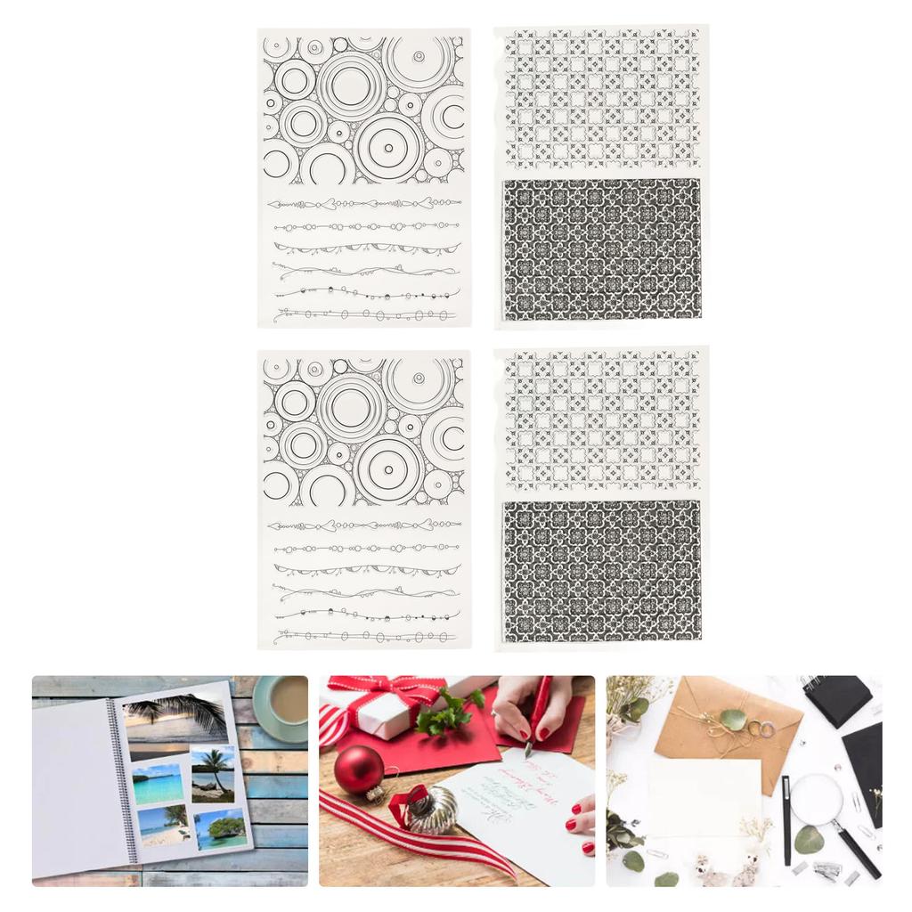 4 шт. Прозрачные штампы Интересный многоразовый материал Прозрачный внешний вид Тиснение Scr