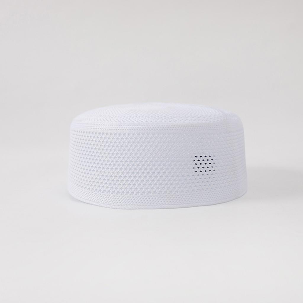 Knitted Cotton Turban Hat for Men Breathable Islamic Kufi Prayer Hat EID Ramadan Hijabs Beanie Cap Arabian Skull Hat