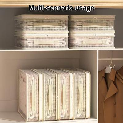 Органайзер для простыней Прозрачная сетчатая сумка для хранения в шкафу с ручкой Штабелируемая папка для комплекта простыней для постельного белья, простыней, пододеяльников и наволочек