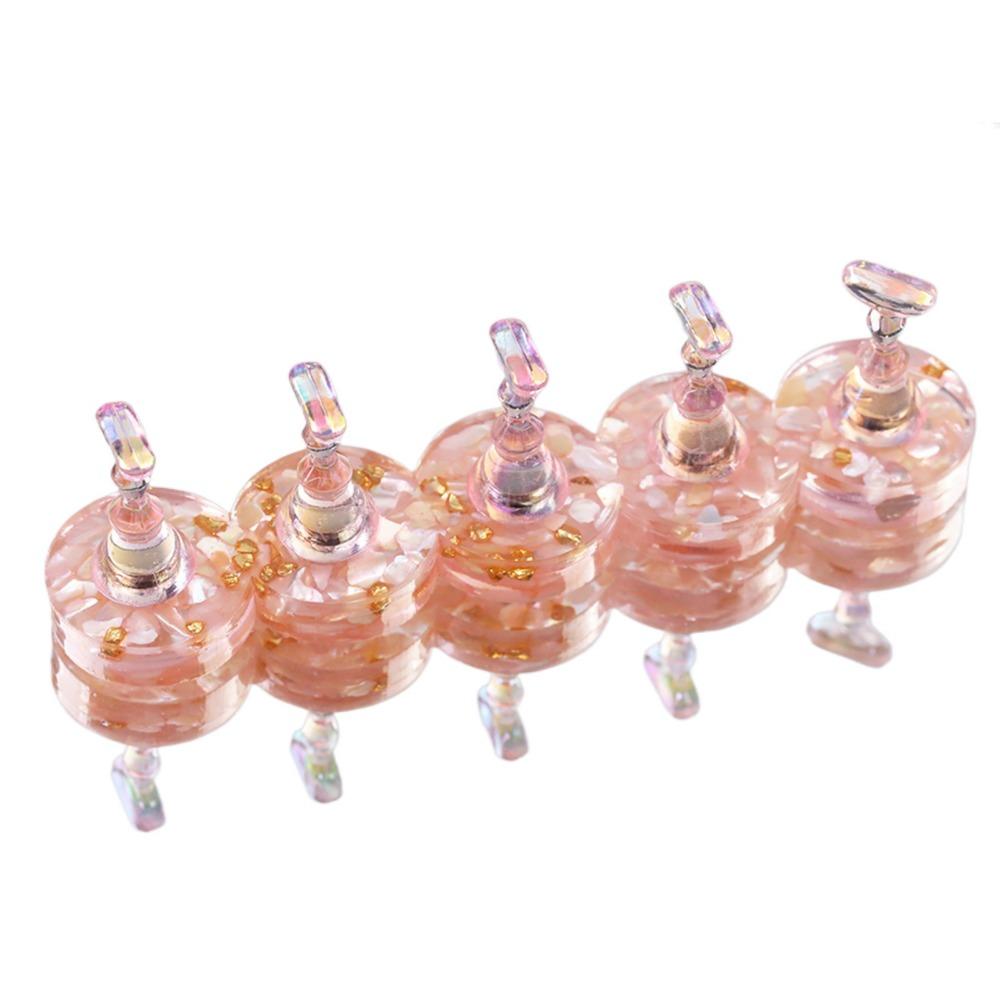 Многоразовая акриловая подставка для накладных ногтей Квадратное/Круглое основание Набор для демонстрации типсов для ногтей DIY Роспись